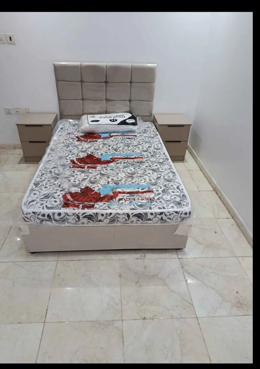 Jeddah, Furniture, SAR 1,  Single Bed Medium Bed Queen Bed King Size Bed Frame With Mattress Available Brand New