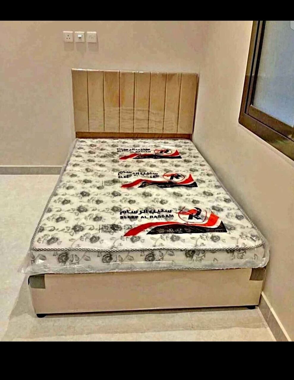 Jeddah, Furniture, SAR 1,  Single Bed Medium Bed Queen Bed King Size Bed Frame With Mattress Available Brand New