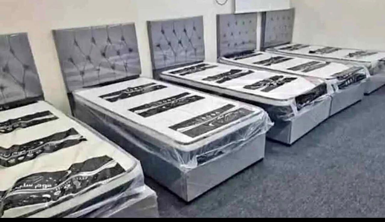 Jeddah, Furniture, SAR 1,  Single Bed Medium Bed Queen Bed King Size Bed Frame With Mattress Available Brand New