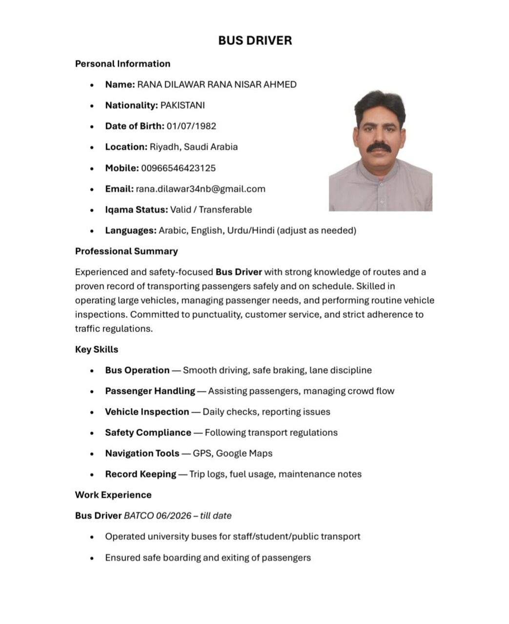 Riyadh, Job Seekers, Bus Driver, Coaster Driver