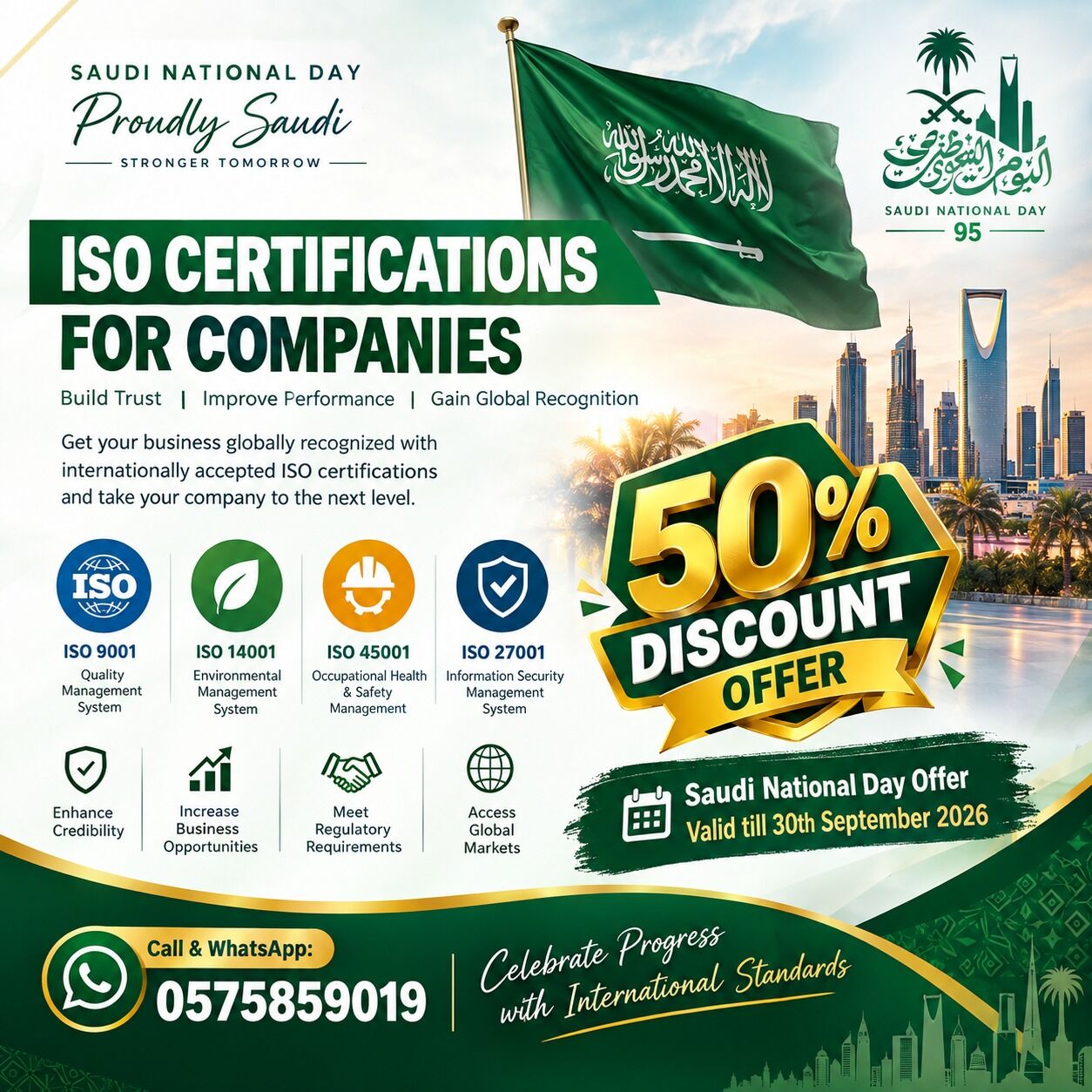 Jeddah, Construction, Go Global With ISO &mdash; Get 50% OFF This Saudi National Day