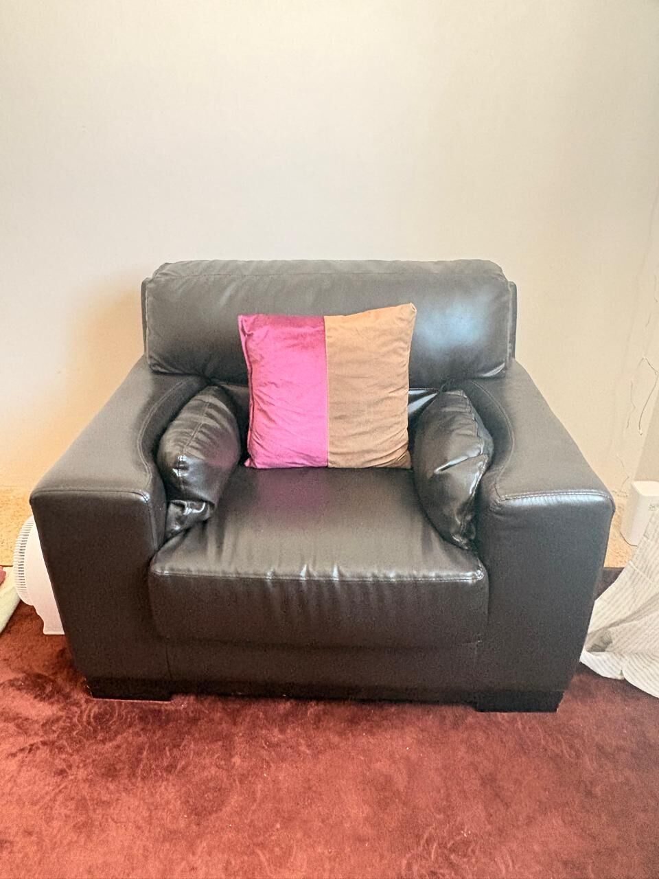 Al Sulaymaniyyah, Furniture, SAR 400,  Iam Relocating &ndash; Sofa Set (2-Seater + 1-Seater) + Side Table, Good Condition&ndash; 400 SAR