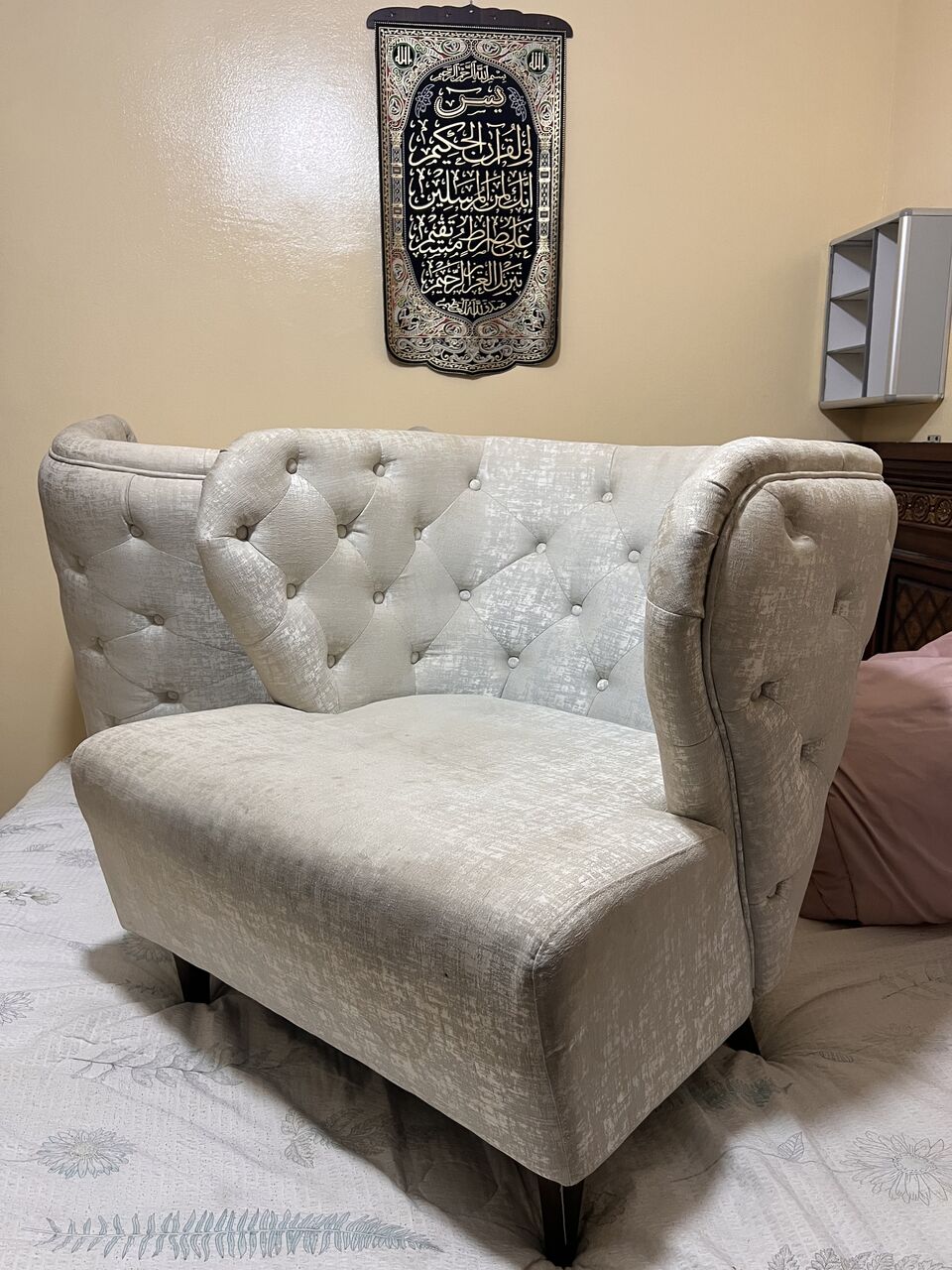 Al Malaz, Furniture, SAR 180,  Black Glass TV Stand + 2 Chairs