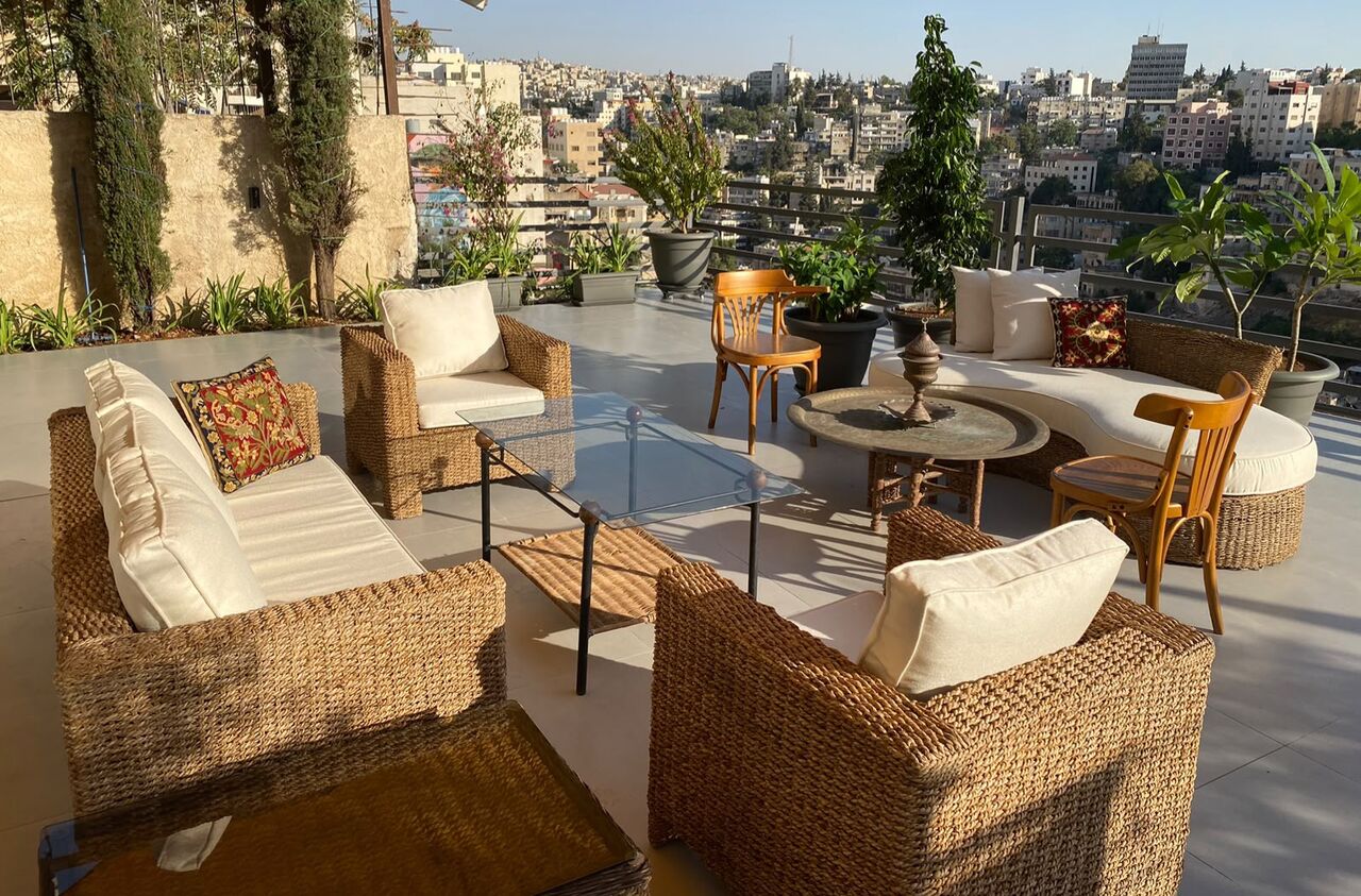 Amman, Apartments, Flats, Houses & Villas, JOD 18000/year,  Furnished,  2 BR,  Fully Furnished 2B With Big Terrace In Jabal Webdeh 00962777688956