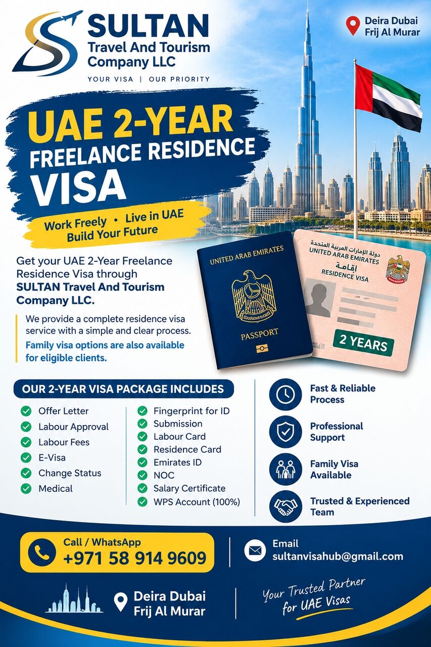 Dubai, Travel, UAE 2-Year Freelance Residence Visa | Fast Process 🇦🇪
