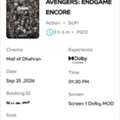 SAR 180,  🎬 Avengers: Endgame Encore Tickets Available!