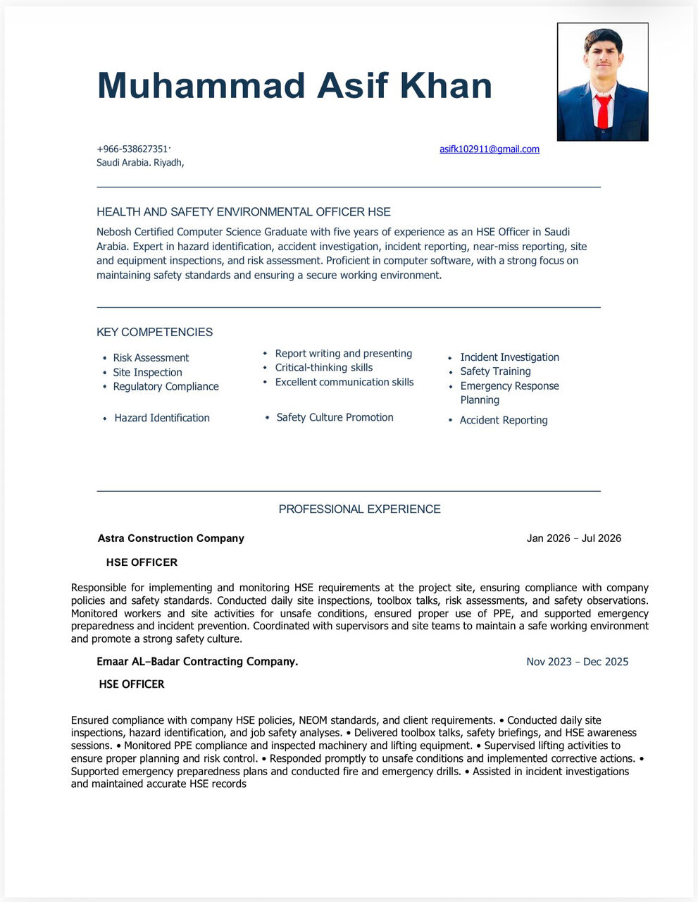 Riyadh, Job Seekers, HSE OFFICER