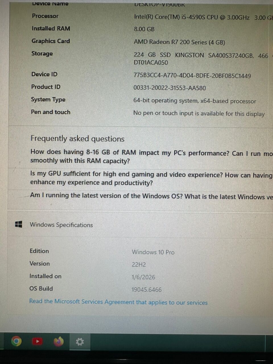 Al Washm, Computers, SAR 600,  Dell I5 Optiplex 3020+LED 19inch , 8GB RAM,256GB SSD, 500GB HDD, AMD 4GB Graphics External