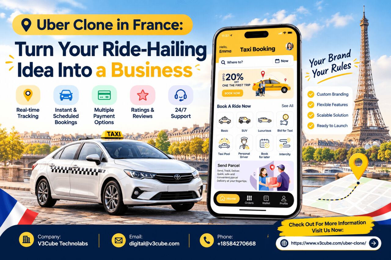 Dubai, Software Development, Uber Clone In France: Turn Your Ride-Hailing Idea Into A Business