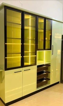 Punjab, Interior Design, Toughened Lacquered Fluted Looking Glass Dealer Shop