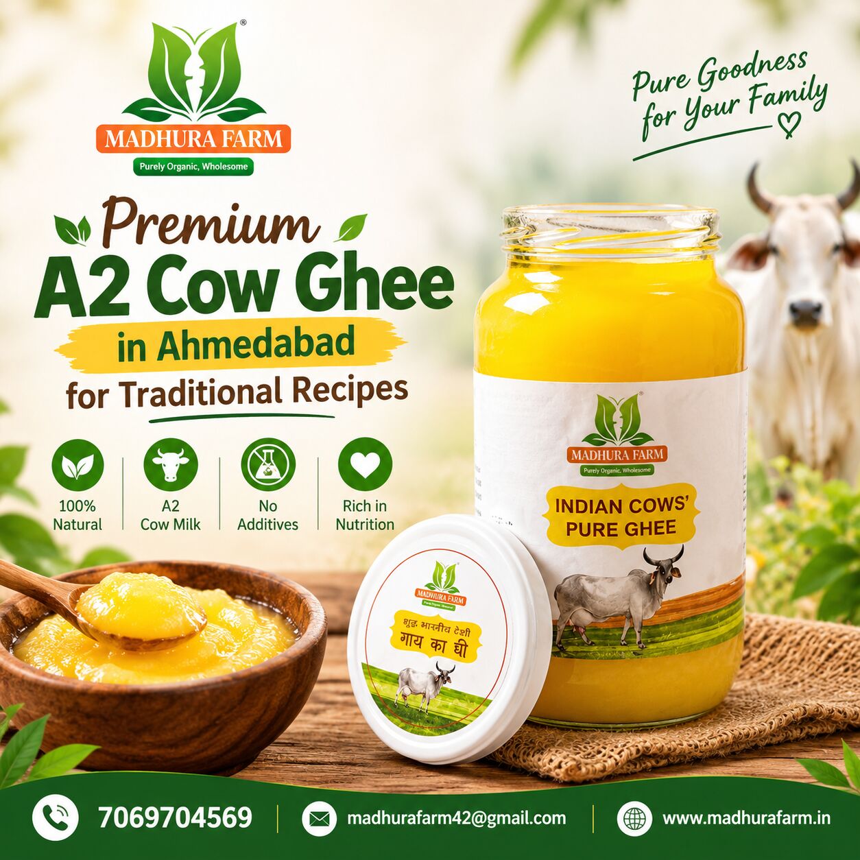 Ahmedabad, Food & Drink, Premium A2 Cow Ghee In Ahmedabad For Traditional Recipes
