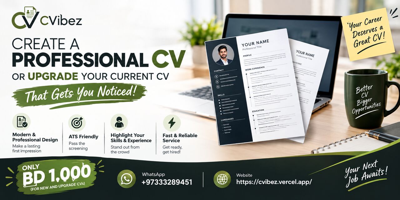 Manama, Jobs, Create Or Upgrade Your CV - Fast Process (Only BD 1.000)