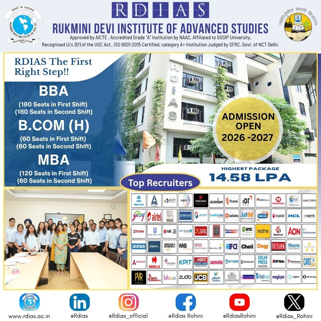 Rohini, Education, MBA Colleges In Delhi With Strong Placements - Build Your Career With RDIAS