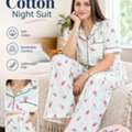 INR 659,  Premium Floral Printed Cotton Night Suit For Women Online