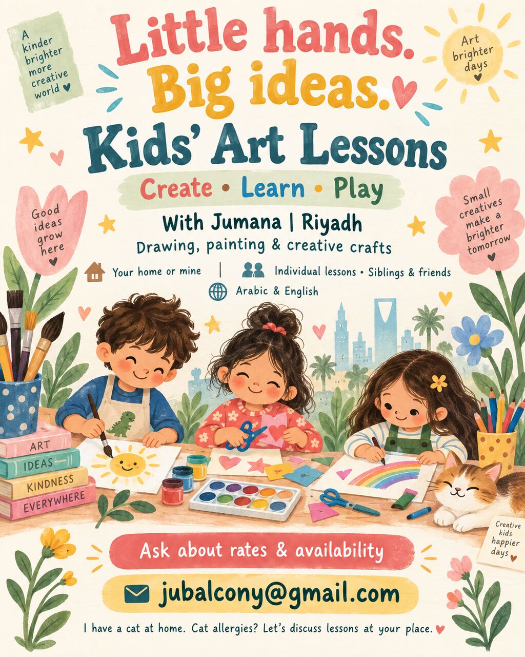 Riyadh, Lessons Offered, Kids&rsquo; Art Lessons In Riyadh | Create, Learn & Play | Your Home Or Mine