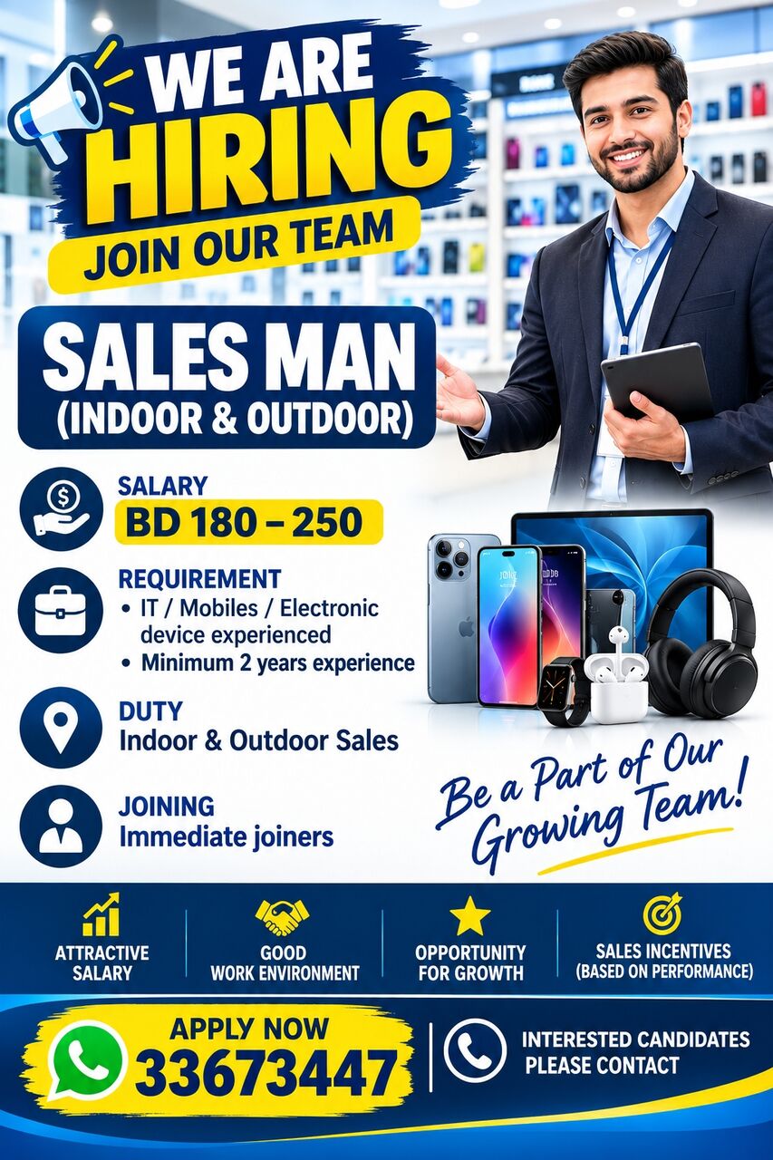 Manama, Jobs, Sales Man