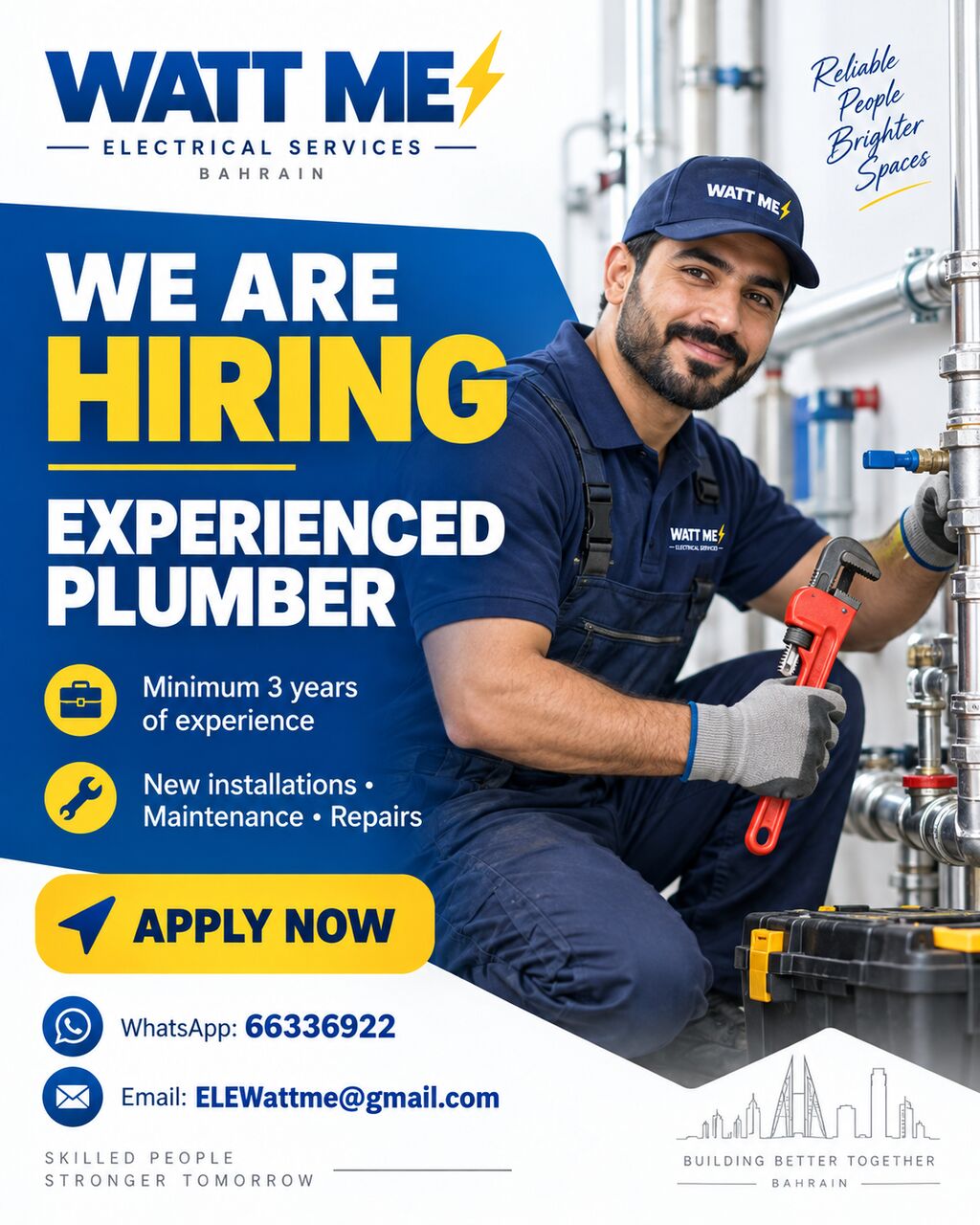 Manama, Jobs, Plumber