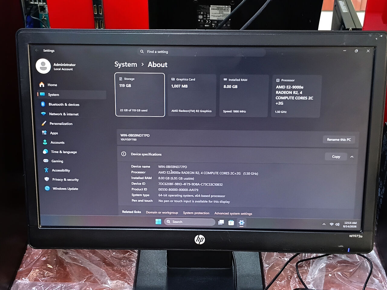Riffa, Computers, BHD 50,  Lenovo 7th Generation Tiny PC AMD E2 DDR4 8GB/128GB SSD 19&rsquo;&rsquo; Monitor 50 BD Only
