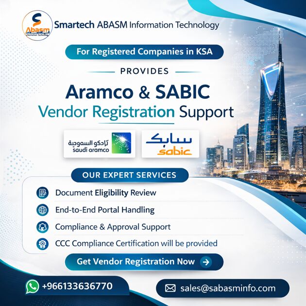 Jubail, Business, 💚NATIONAL DAY OFFER–ARAMCO VENDOR CODE REGISTRATION SERVICE💚0567676047💚