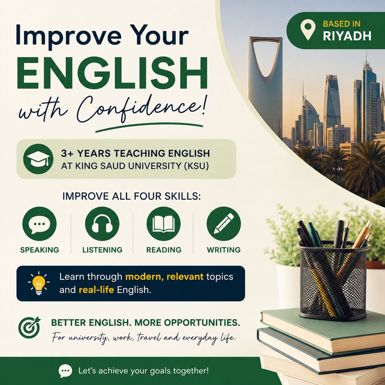 Riyadh, Jobs, Native English Tutoring! Improve Proficiency And Fluency.