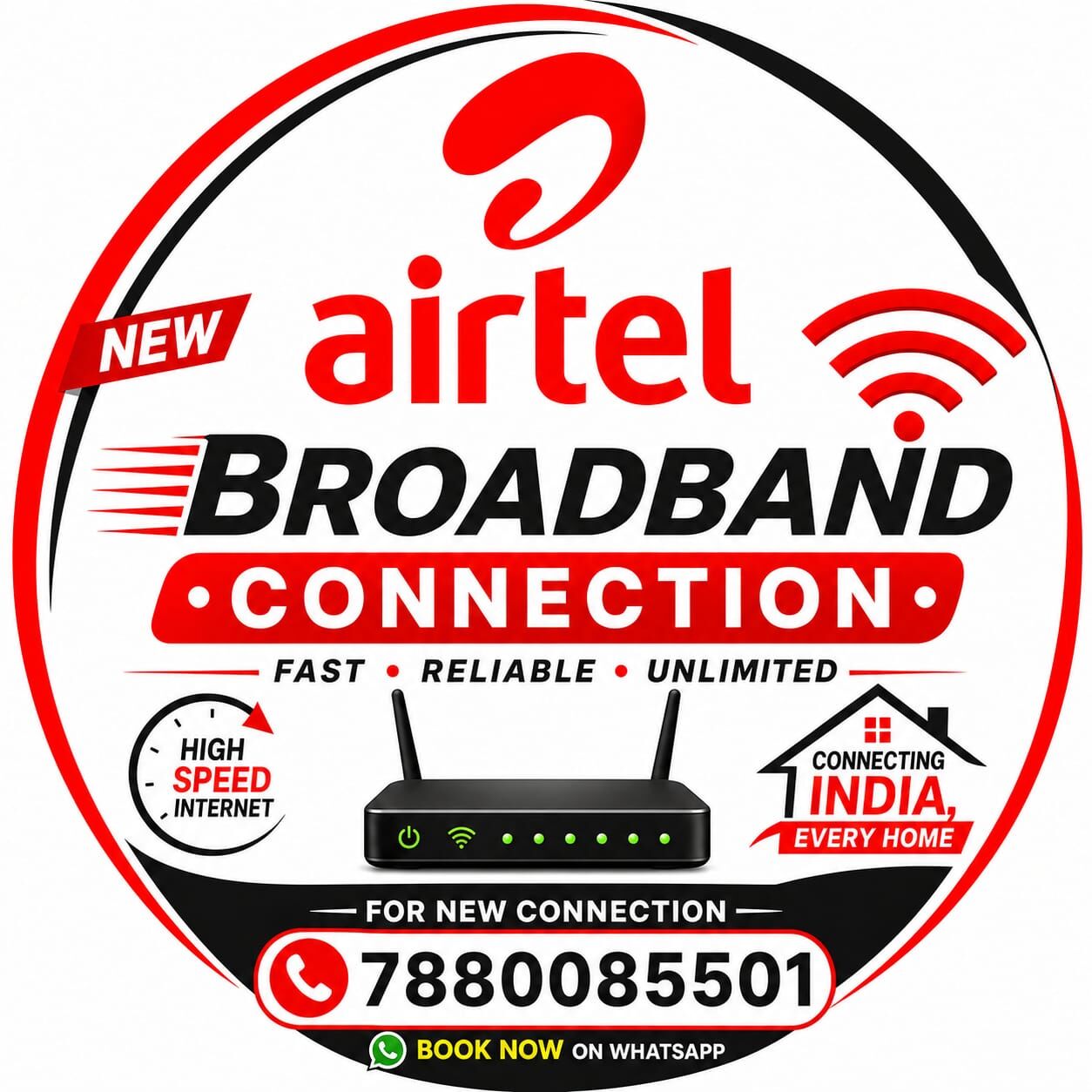 Indore, Technical, New Airtel Broadband Connection