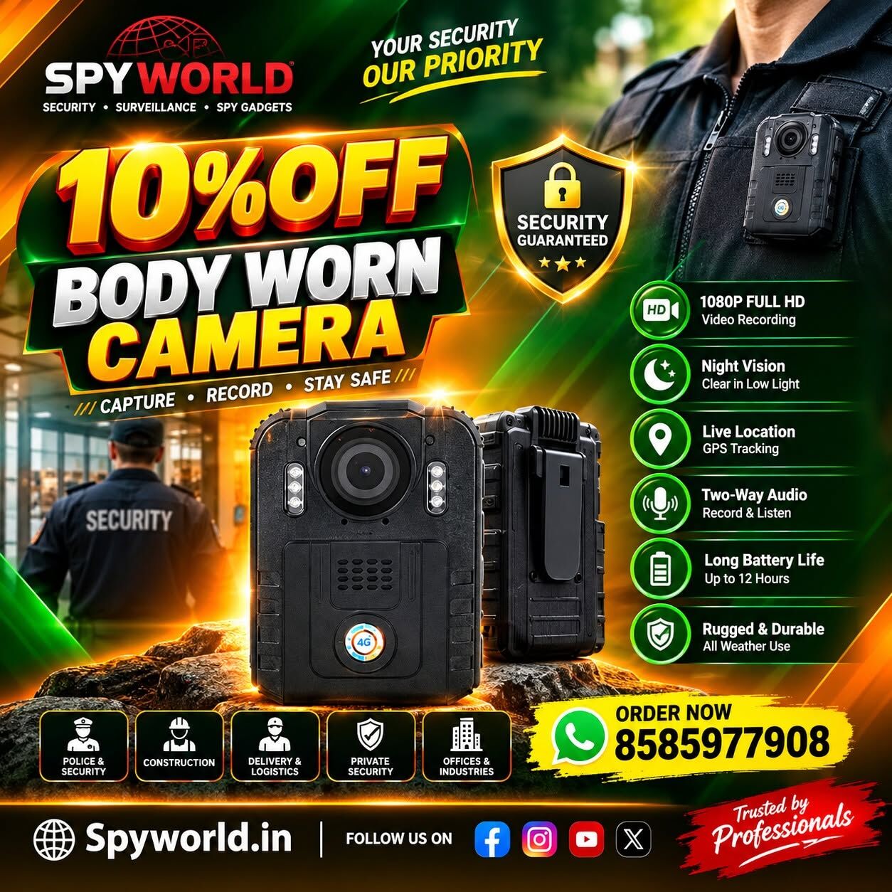 Mumbai, Electronics, INR 14599,  Best Body Worn Camera Dealer In Maharashtra | Spy World