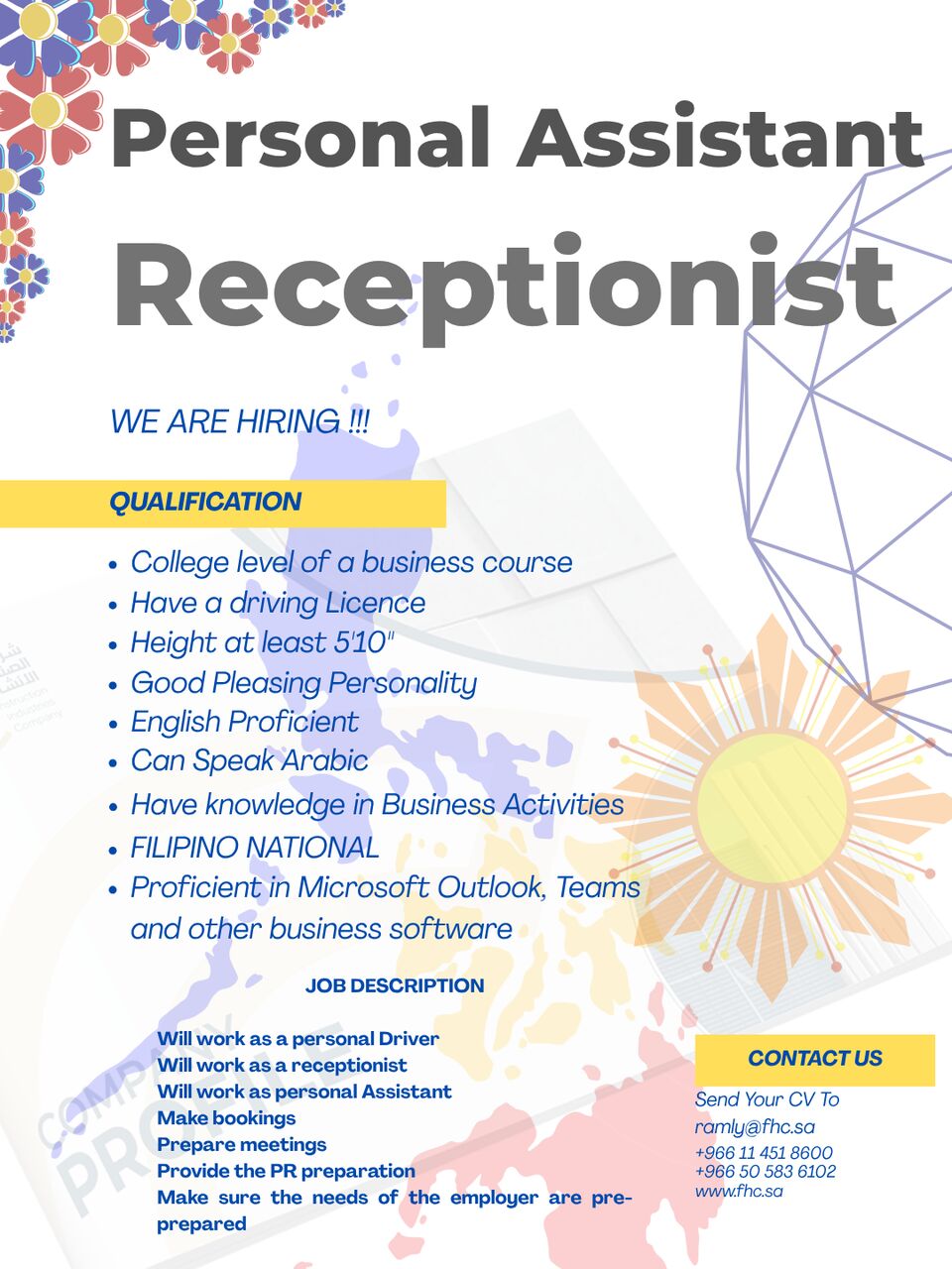 Riyadh, Jobs, PERSONAL ASSISTANT