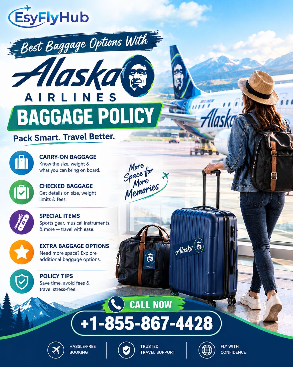 New York, Travel, Best Baggage Options With Alaska Airlines Baggage Policy