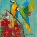 Vibrant Bird Acrylic Painting