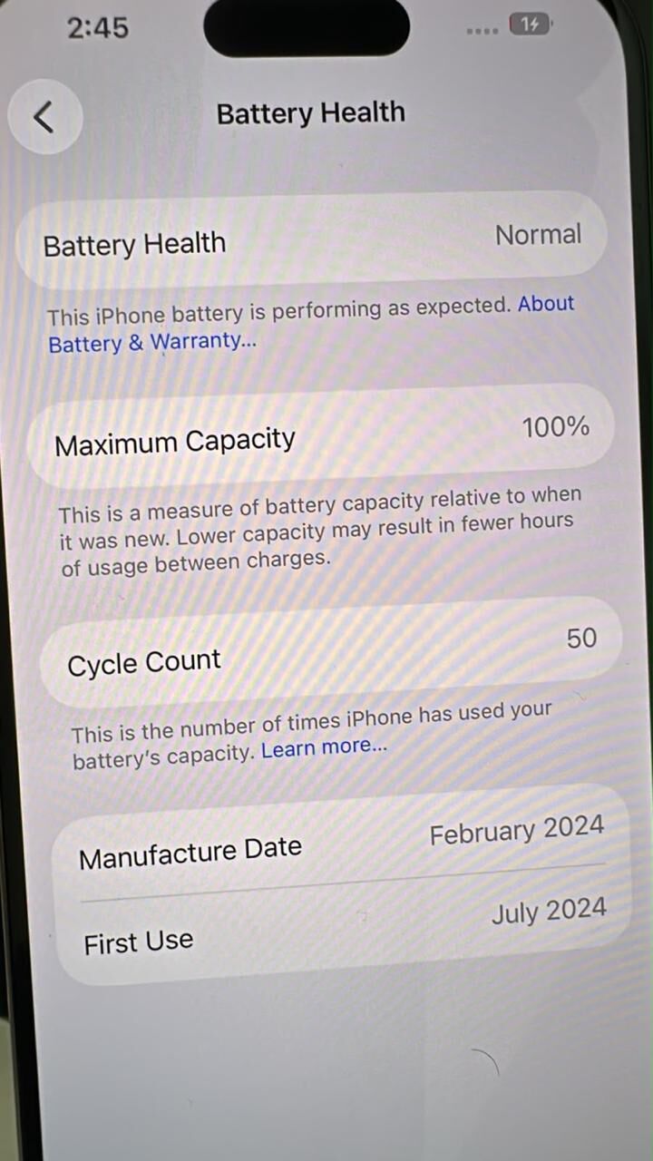 Khobar, Mobile Phones, SAR 2300,  IPhone 15 Pro, 128GB, Titanium, Used Only For 1 Month, 100% Battery Health