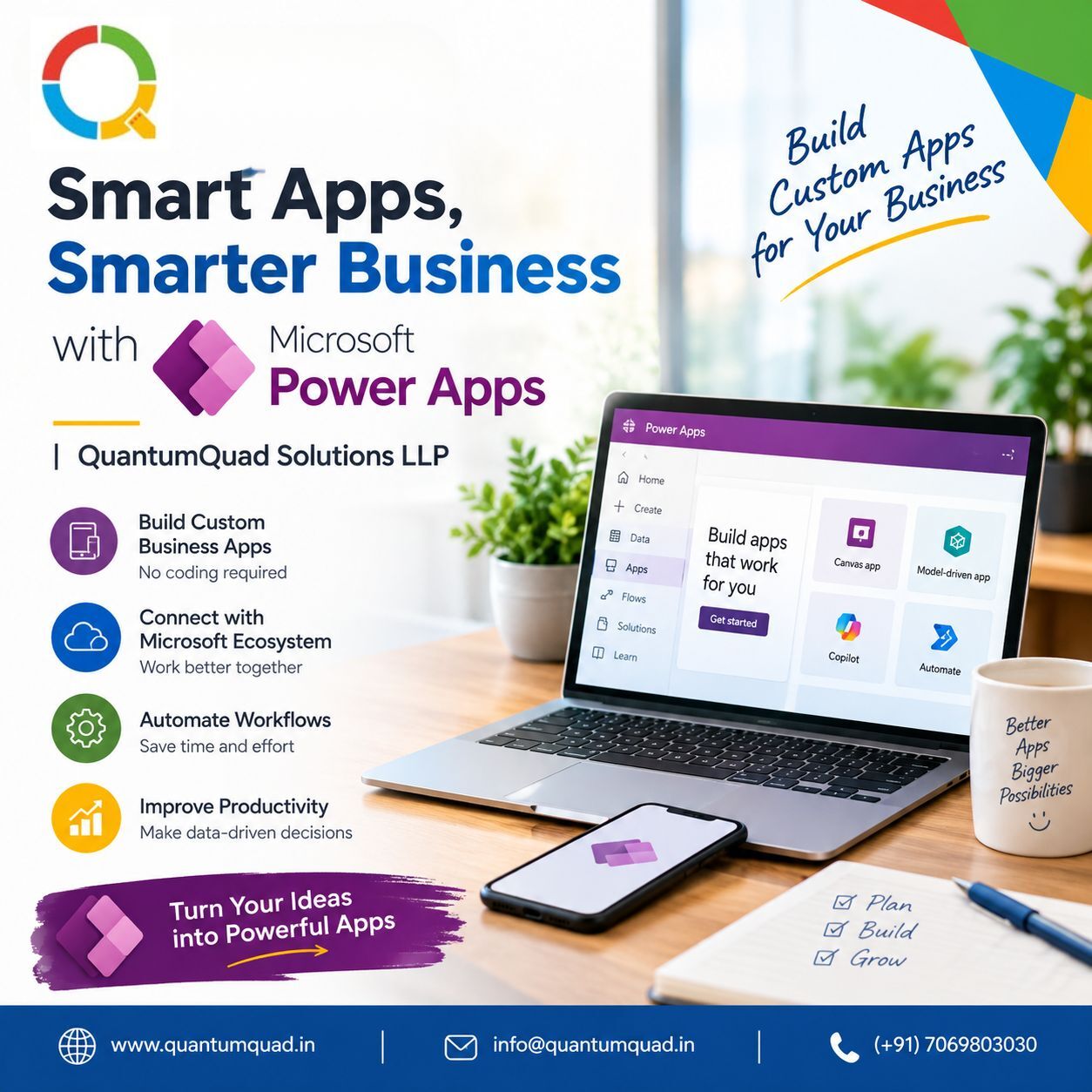 Mumbai, Business, Smart Apps, Smarter Business With Microsoft Power Apps | QuantumQuad Solutions LLP