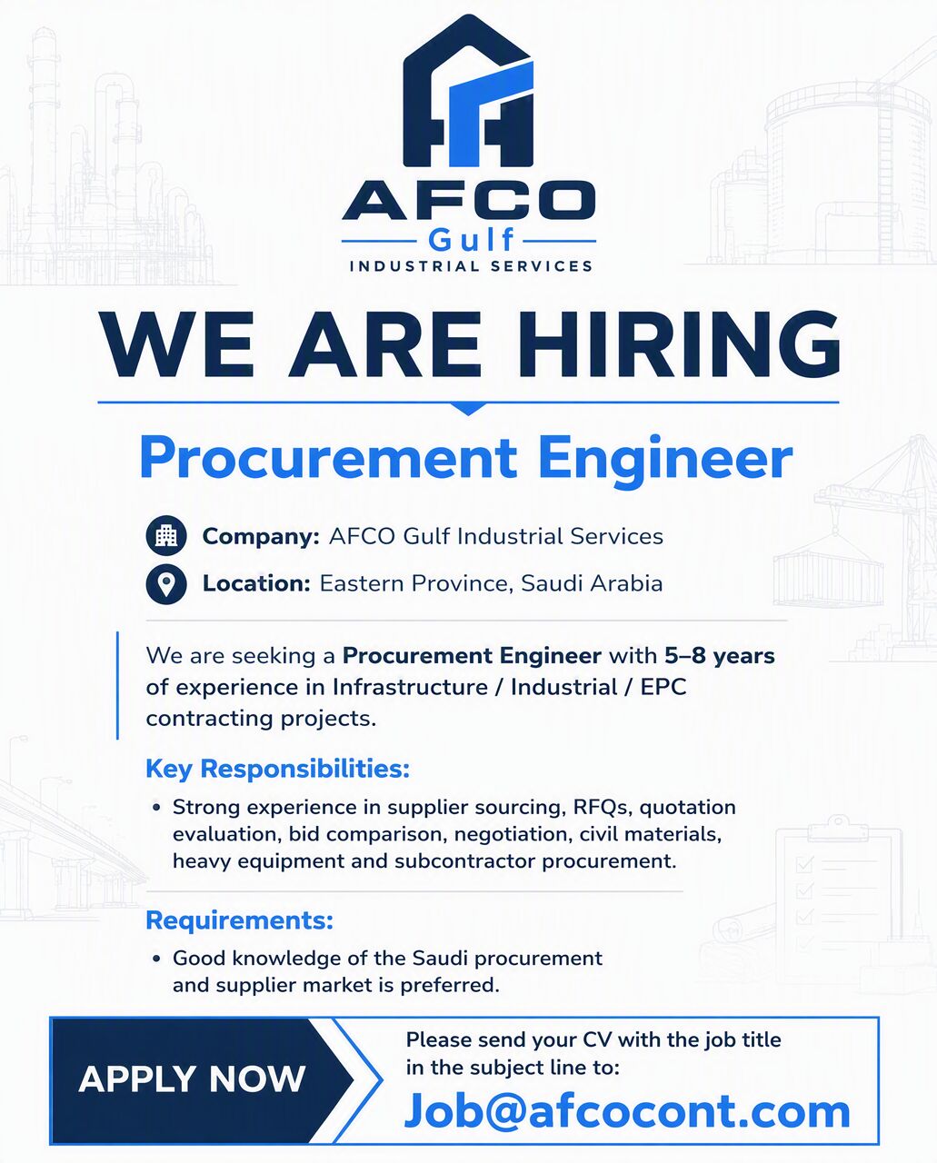Jubail, Jobs, Procurement Engineer