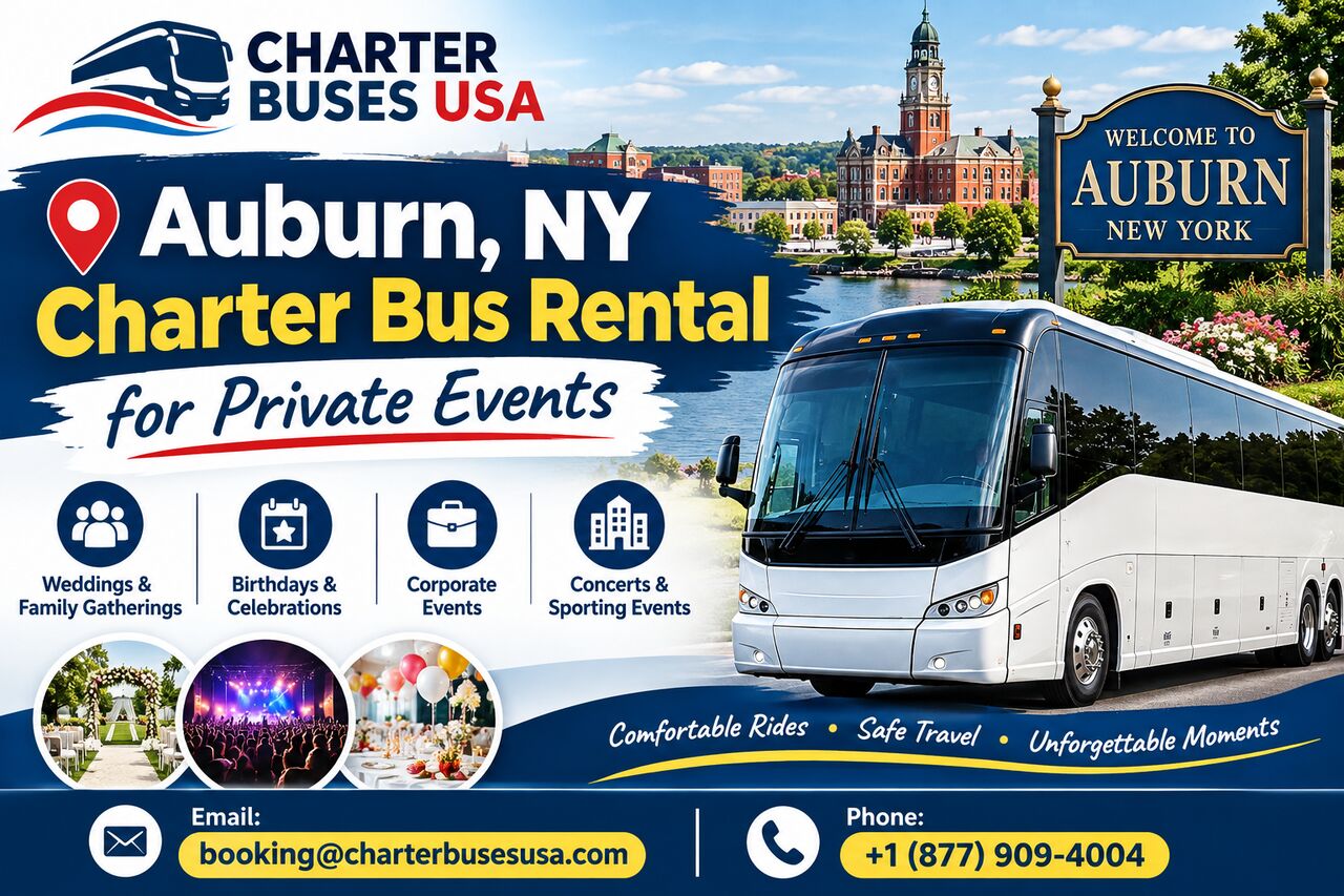 New York, Automotive, Auburn, NY Charter Bus Rental For Private Events
