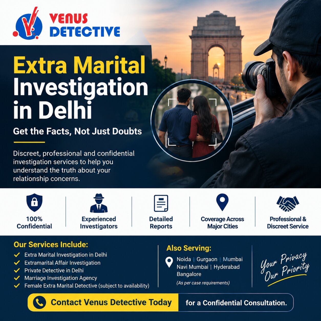 New Delhi, Legal, Trusted Extra Marital Investigation In Delhi For Relationship Concerns
