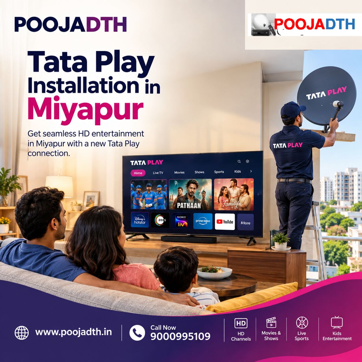 Mumbai, Television, Tata Play Installation In Miyapur