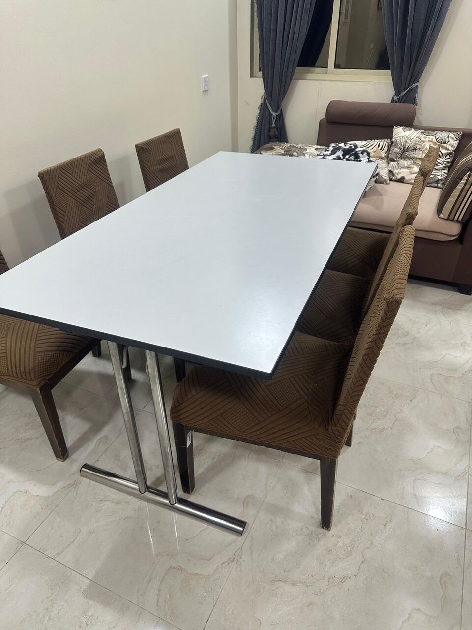 Sitra, Furniture, BHD 40,  &bull; Foldable Dining Table With 6 Wooden Chairs With Cushions