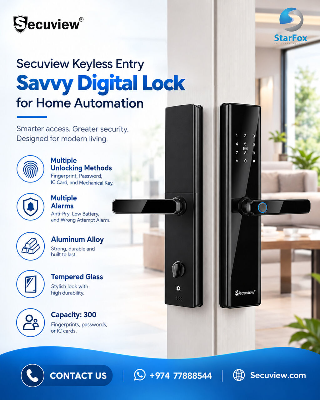 Doha, Electronics, QAR 750,  Secuview Keyless Entry Savvy Digital Lock For Home Automation