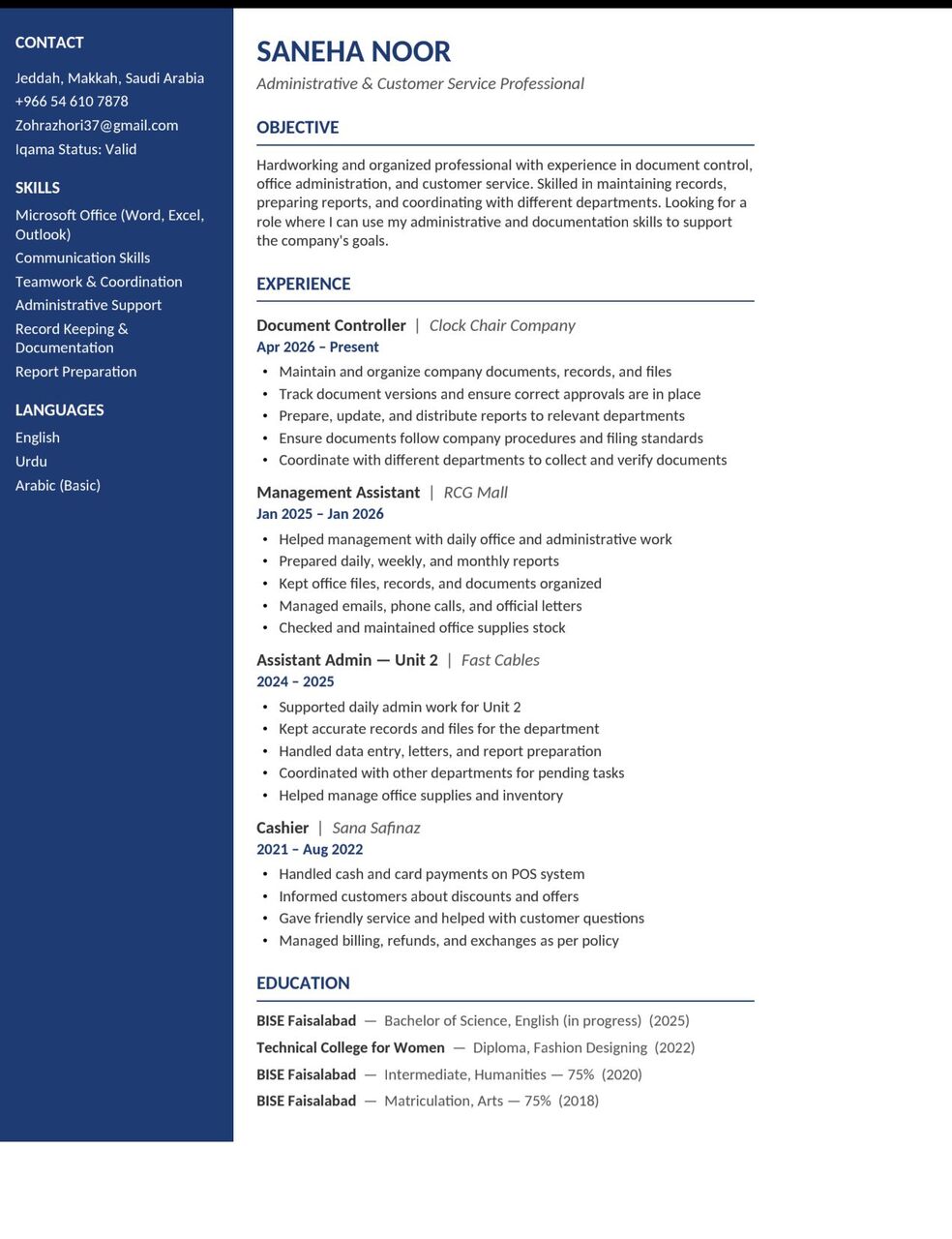 Jeddah, Job Seekers, Admin/Office
