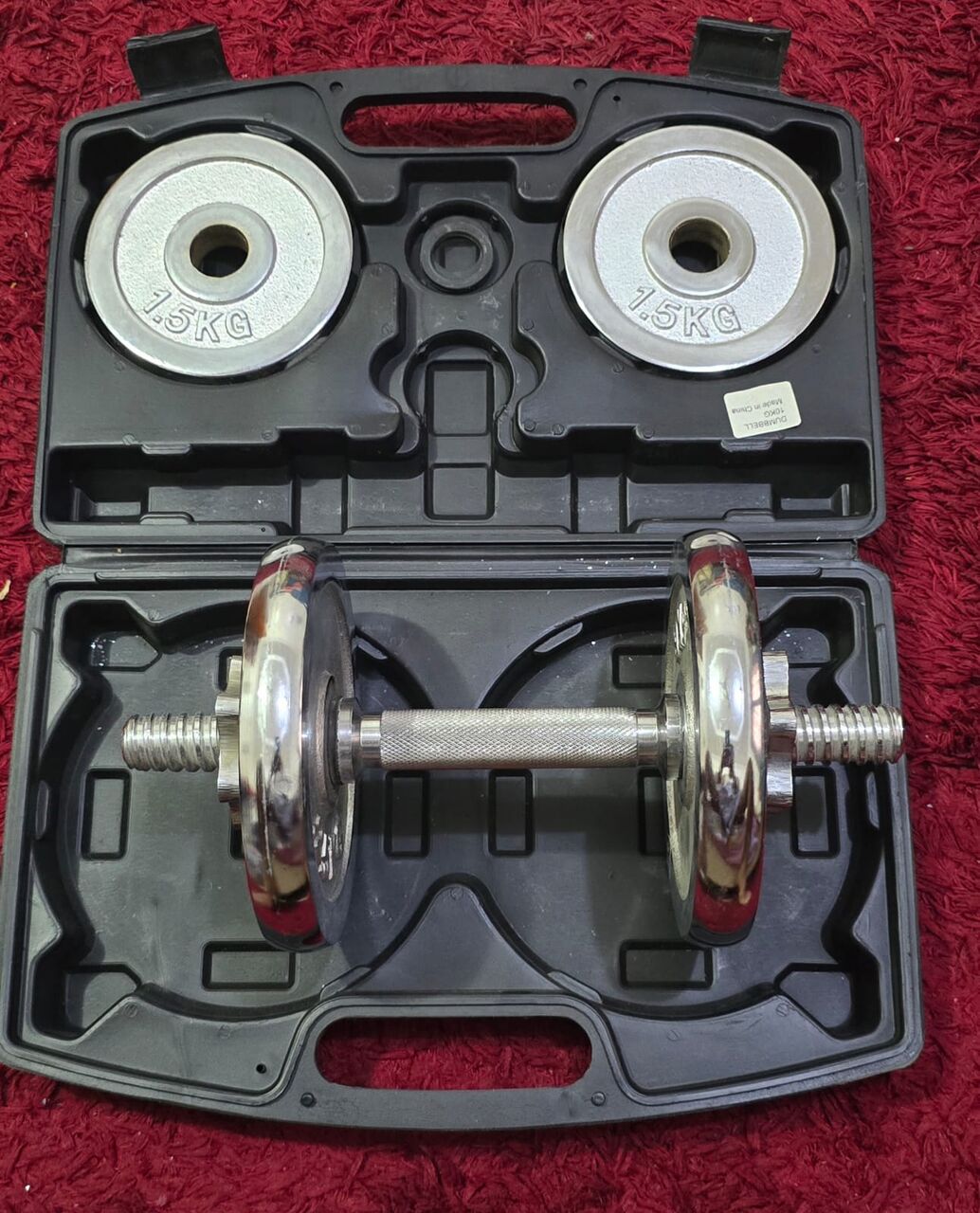 Al Sulaimaniah Al Sharqiyah, Health & Beauty Items, SAR 90,  Dumbbell Set - Very Good Condition - 5.0kg + 5.0kg + 2.5kg + 2.5kg (Stainless Steel Dumbbe