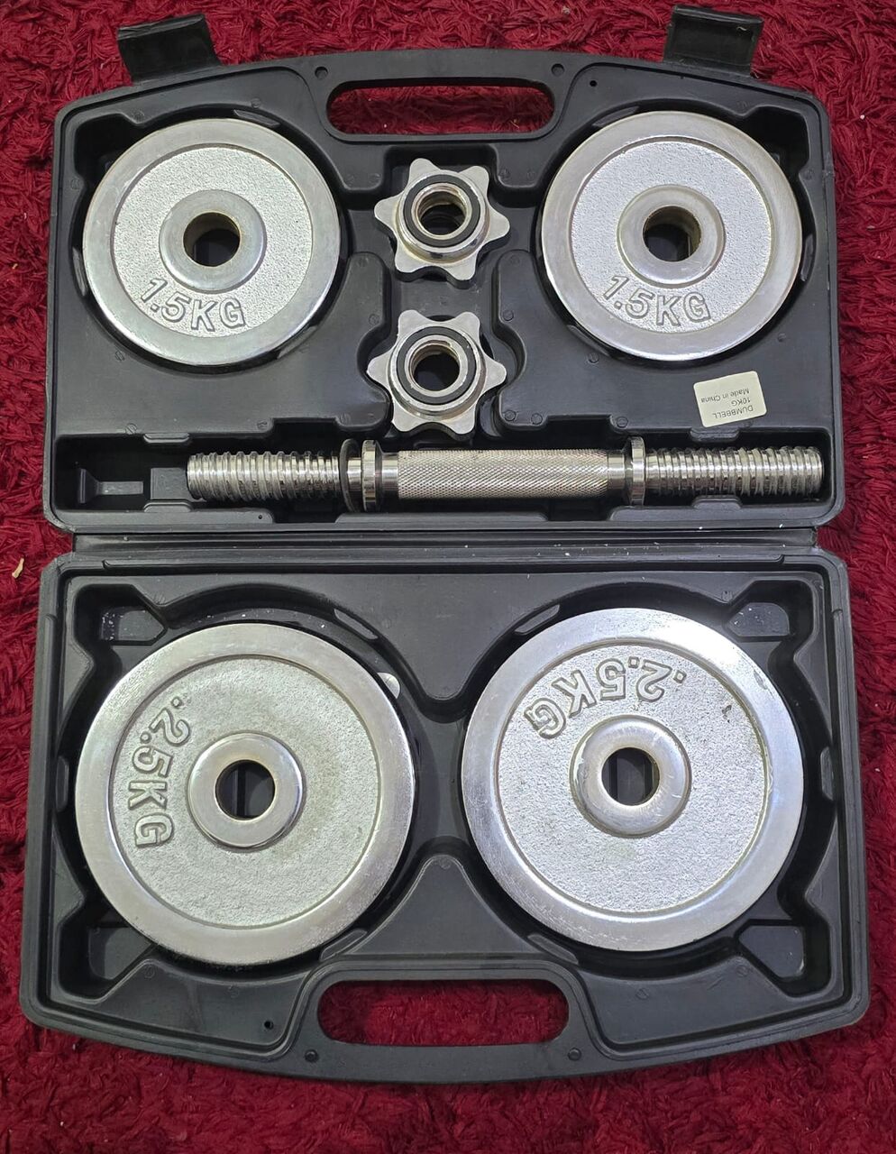 Al Sulaimaniah Al Sharqiyah, Health & Beauty Items, SAR 90,  Dumbbell Set - Very Good Condition - 5.0kg + 5.0kg + 2.5kg + 2.5kg (Stainless Steel Dumbbe
