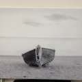 SAR 275,  Genuine IKEA Large Black & White Coastal Boat Canvas Art &ndash; Excellent Condition