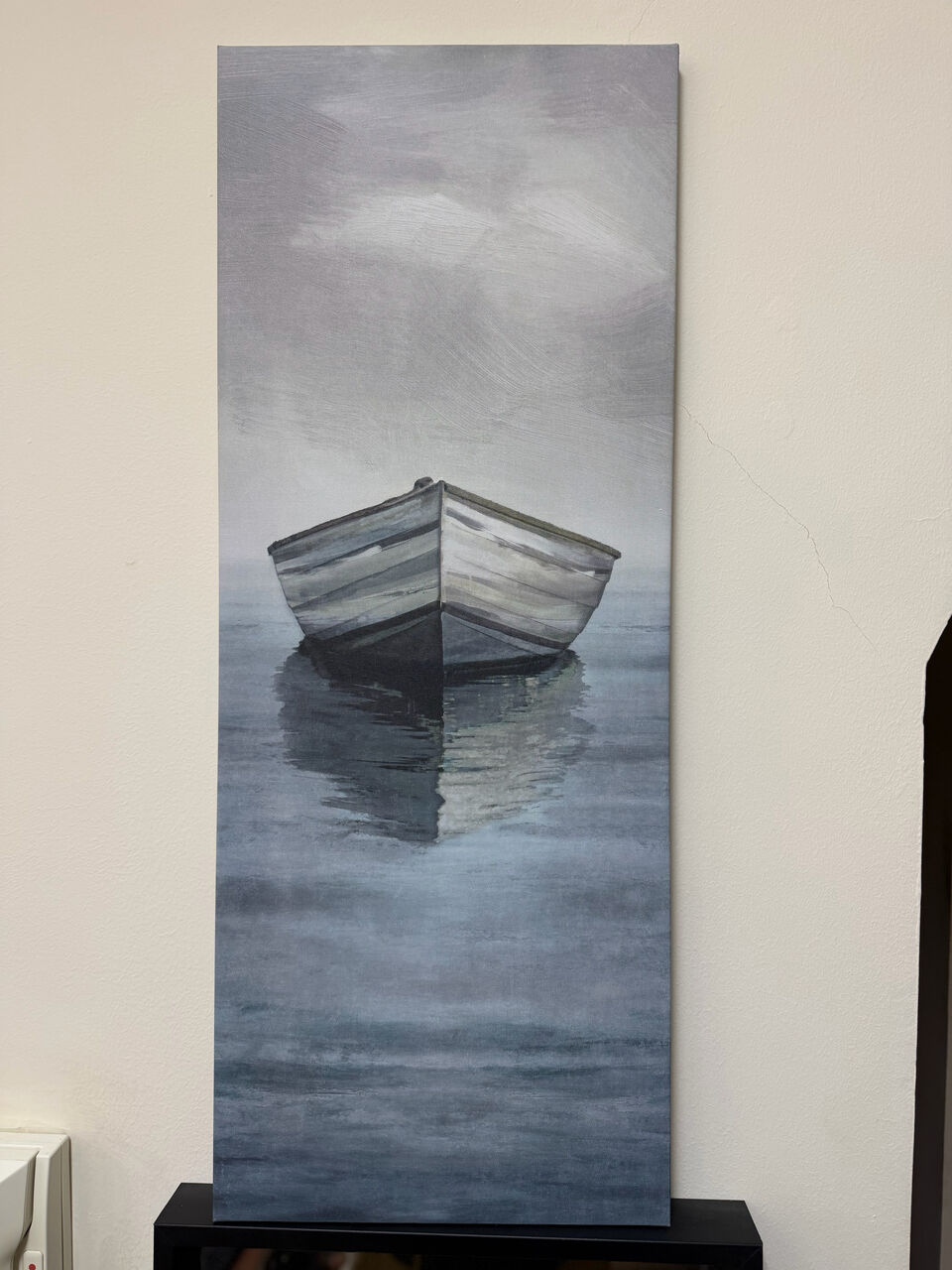 Al Thuqbah, Household Items, SAR 275,  Genuine IKEA Large Black & White Coastal Boat Canvas Art &ndash; Excellent Condition