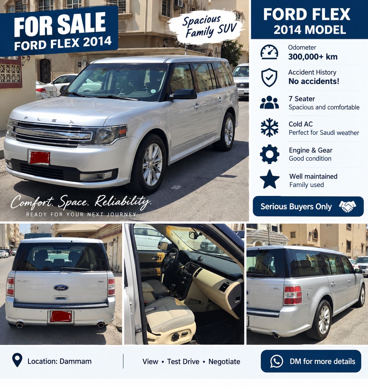 Jubail, Vehicles, Cars & Trucks , SAR 22000,  Ford Flex,  2014,  Automatic,  312000 KM,
