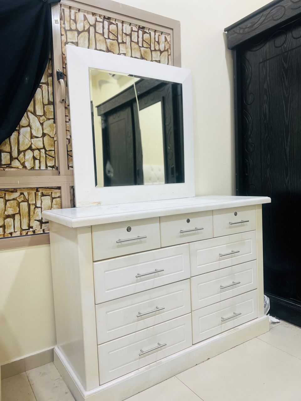 Tubli, Furniture, BHD 130,  Luxury White Bedroom Set For Sale &ndash; Complete Package