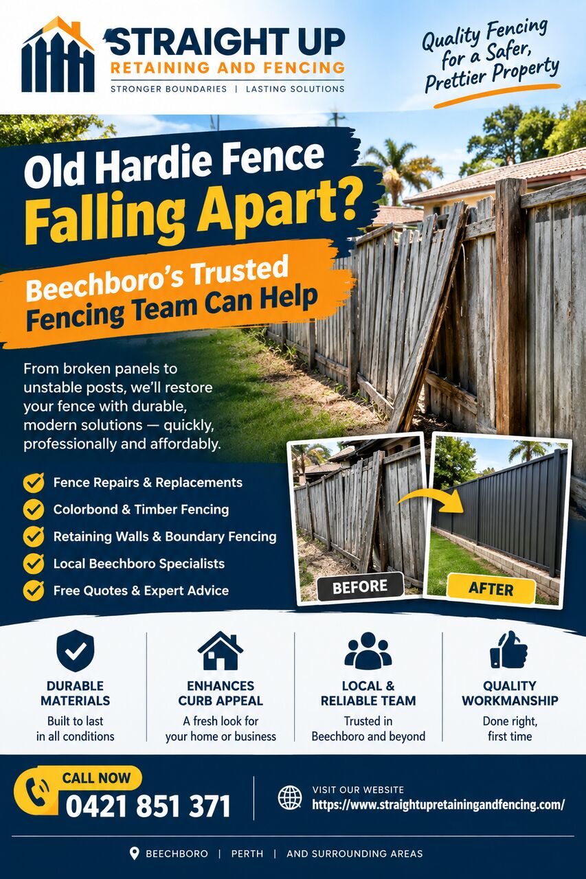 Perth, Business, Old Hardie Fence Falling Apart? Beechboro