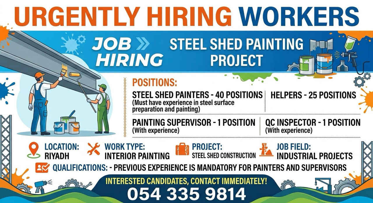 Dammam, Jobs, HIRING PAINTERS AND HELPERS