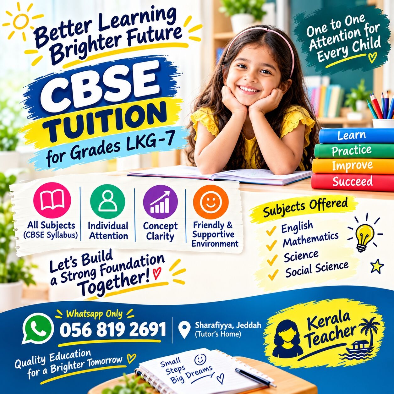 Jeddah, Lessons Offered, CBSE Tuition ( Kerala Teacher )