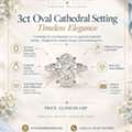 GBP 2950,  3ct Oval Cathedral Setting: Timeless Elegance | Layla Diamonds