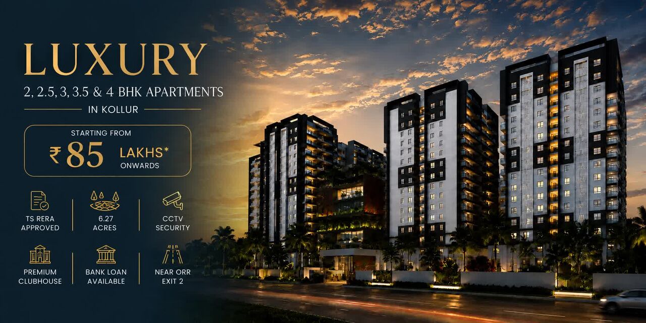Hyderabad, Real Estate For Sale, INR 85,  2 BR,  11353605 Sq. Feet,  Residential Projects In Kollur