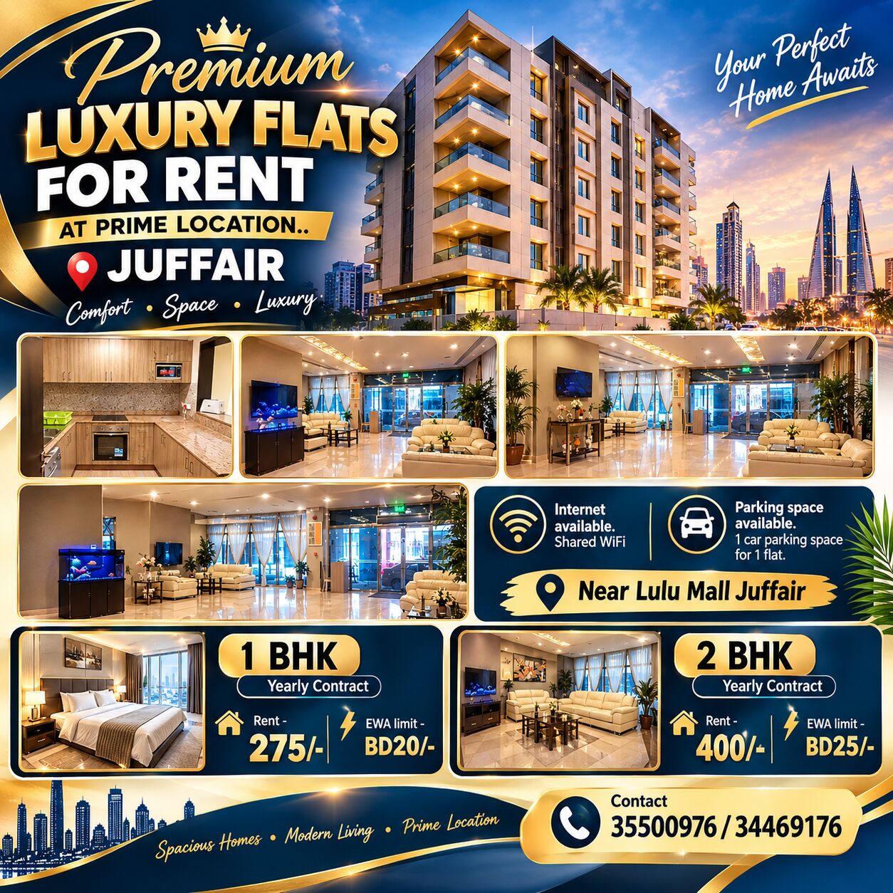 Juffair, Apartments, Flats, Houses & Villas, BHD 275400/year,  Furnished,  2 BR,  FULLY FURNISHED LUXURY.1&2 BHK FLAT ( NEW BUILDING )JUFFAIR FOR YEARLY CONTRACT